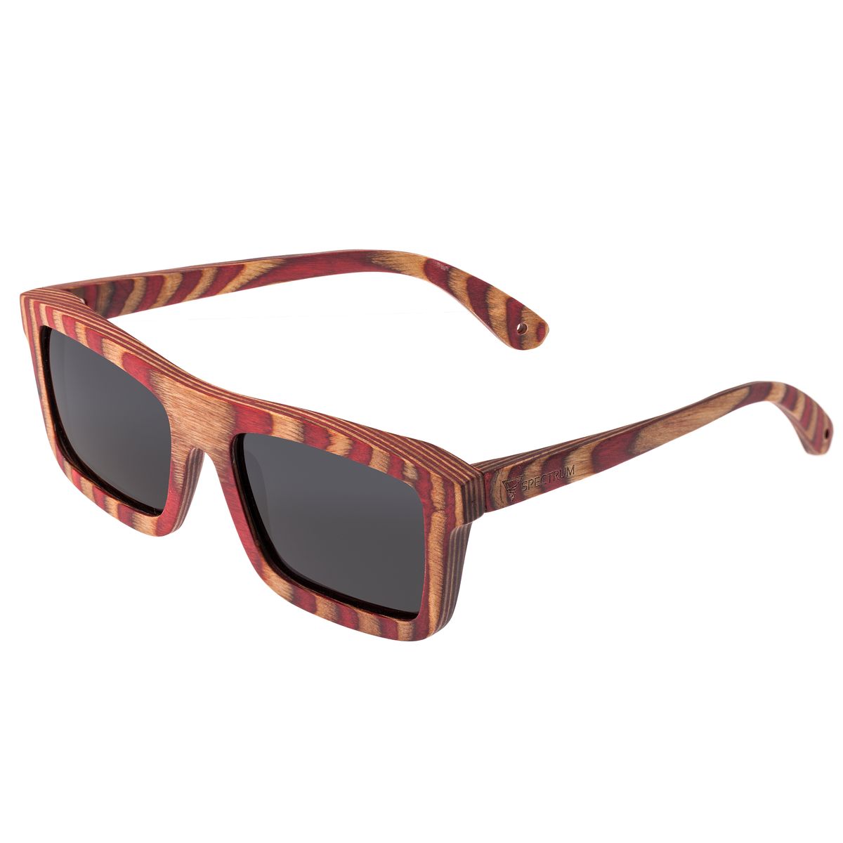 Spectrum Polarized Wooden Sunglasses - Parkinson - Cherry Zebra/Black