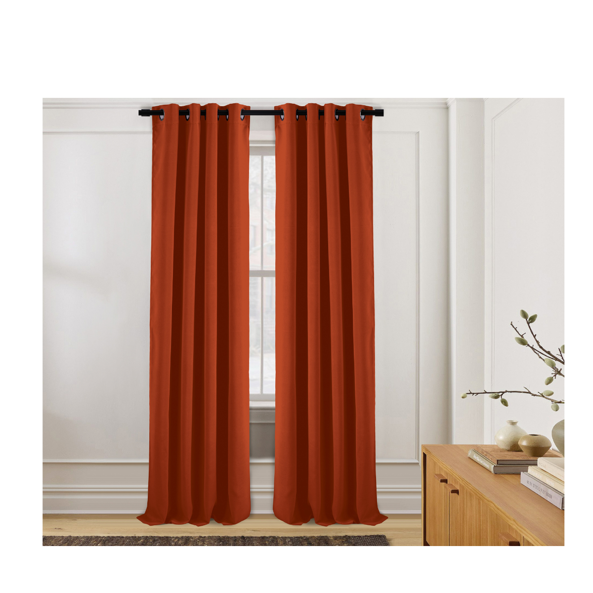 Photos - Curtains & Drapes Private Label 55 x 84-Inch Solid Thermal Blackout Panels - Orange 2PK-LILLIAN ORANGE(Set of 2)