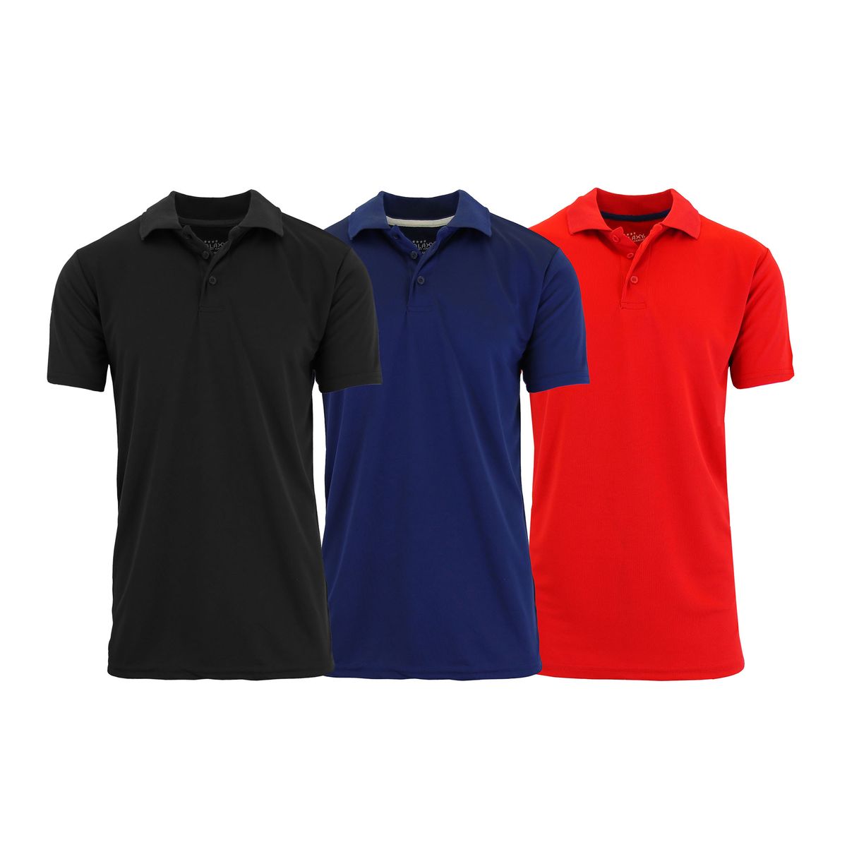 Men's Performance Quick-Dry Polo Shirt (3- or 5-Pack) - MPK-610-BK-NV-RD-3XL