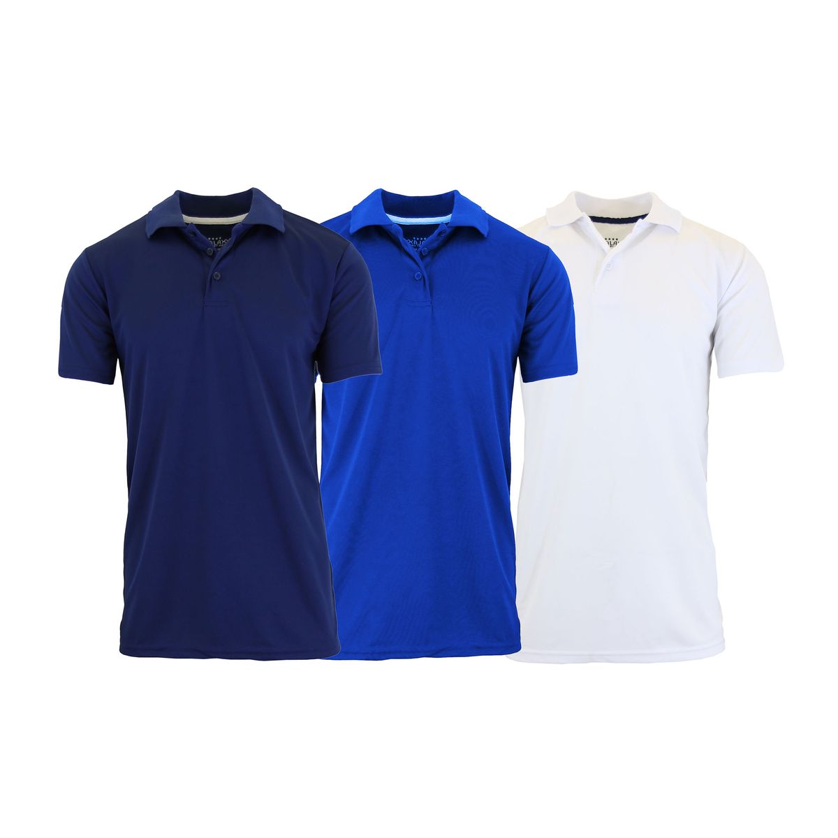 Men's Performance Quick-Dry Polo Shirt (3- or 5-Pack) - MPK-610-NV-RY-WH-S