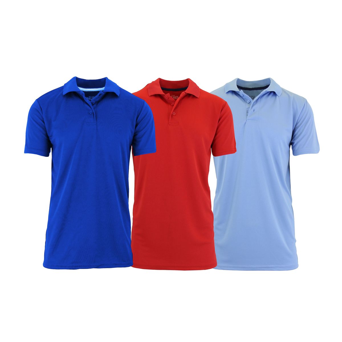 Men's Performance Quick-Dry Polo Shirt (3- or 5-Pack) - MPK-610-RY-RD-LB-2XL
