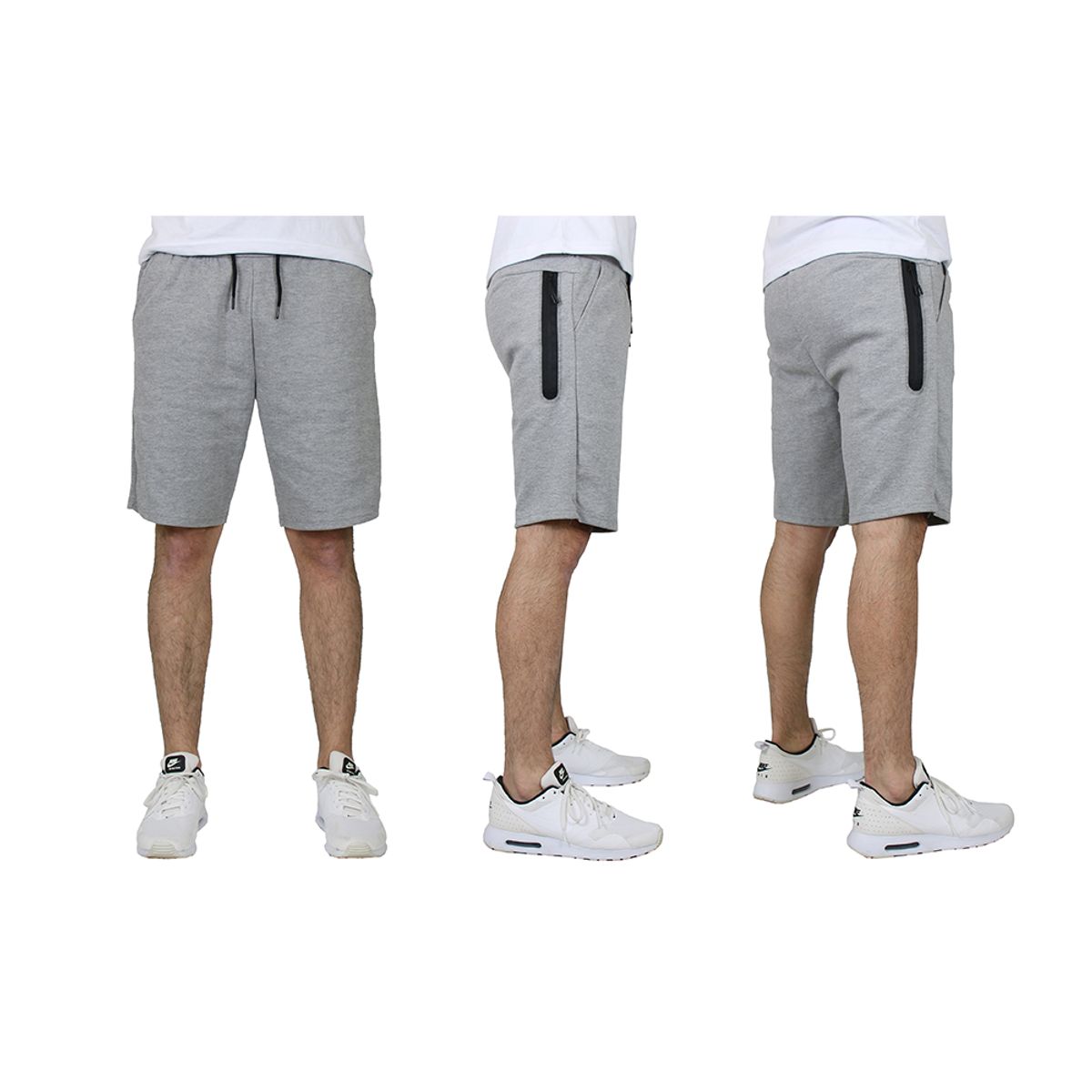 Men's Tech Fleece Performance Shorts with Heat Seal Zipper Pocket - J/MTFS-110 - HG - S