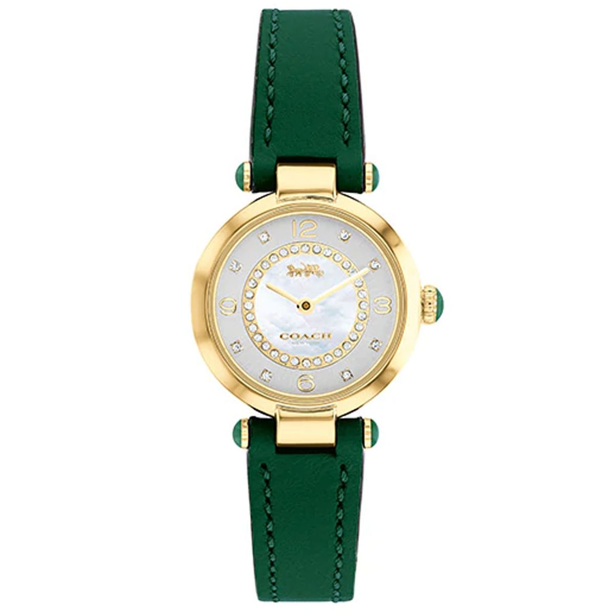 Coach Womens Cary Watch  Green  Mother of Pearl Dial