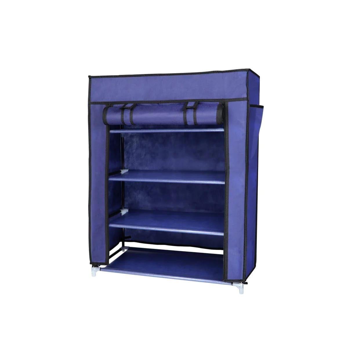 Shoe Rack Organizer with Dustproof Cover - Navy Blue