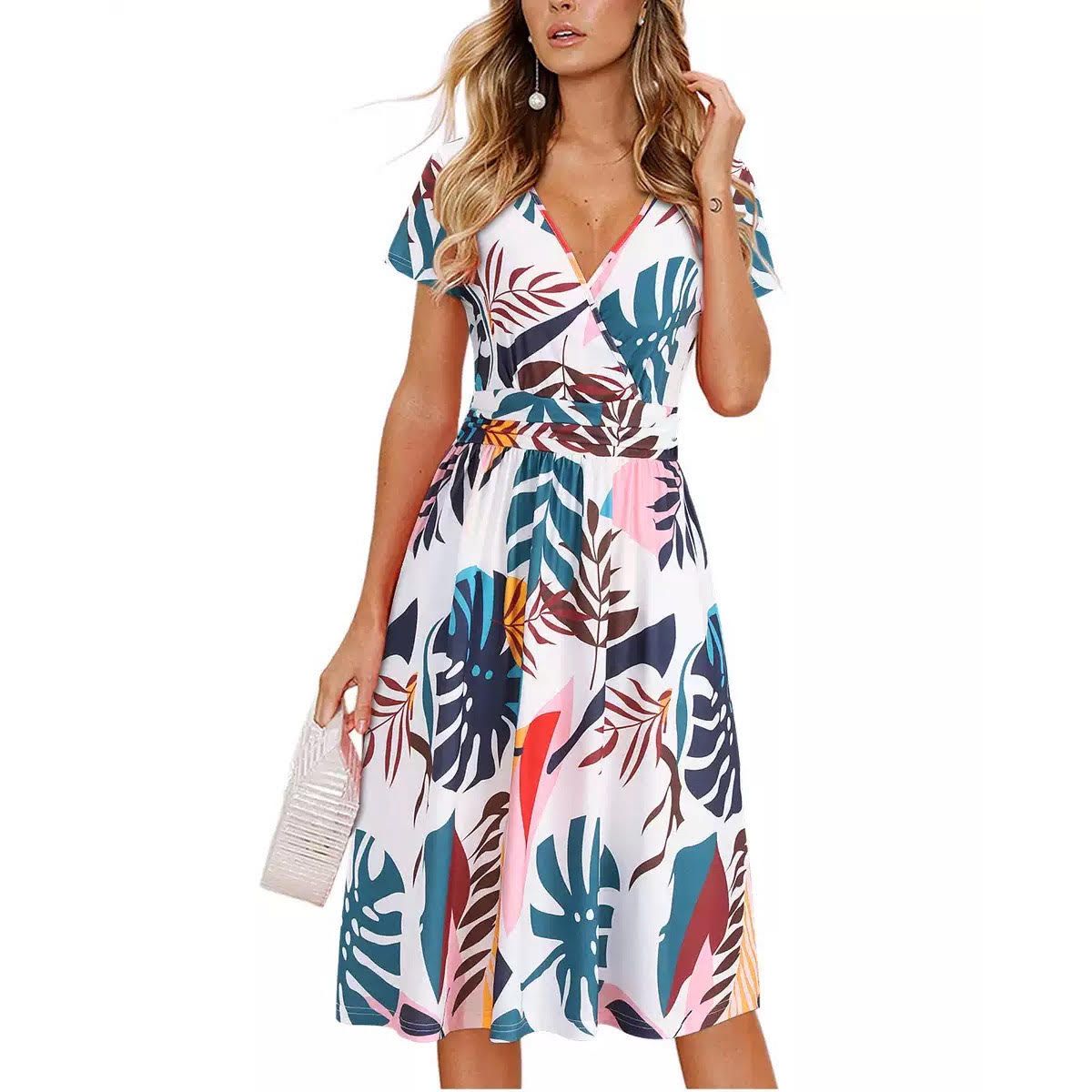 Leo Rosi Women's Carrie Floral Dress - White, XL
