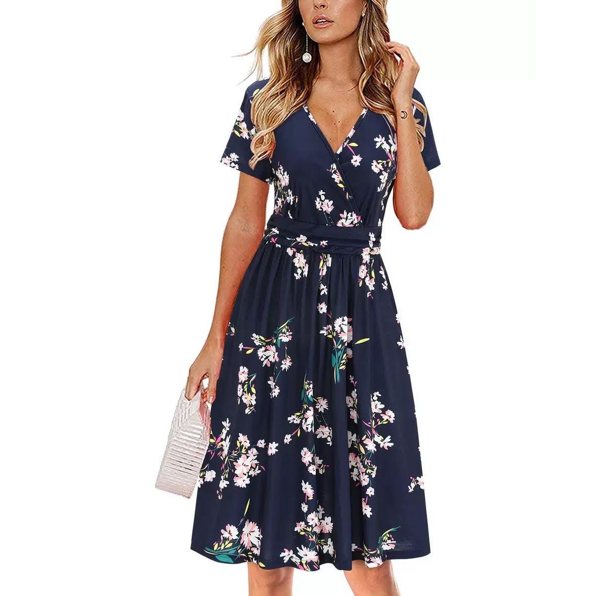 Leo Rosi Women's Carrie Floral Dress - Blue, Large