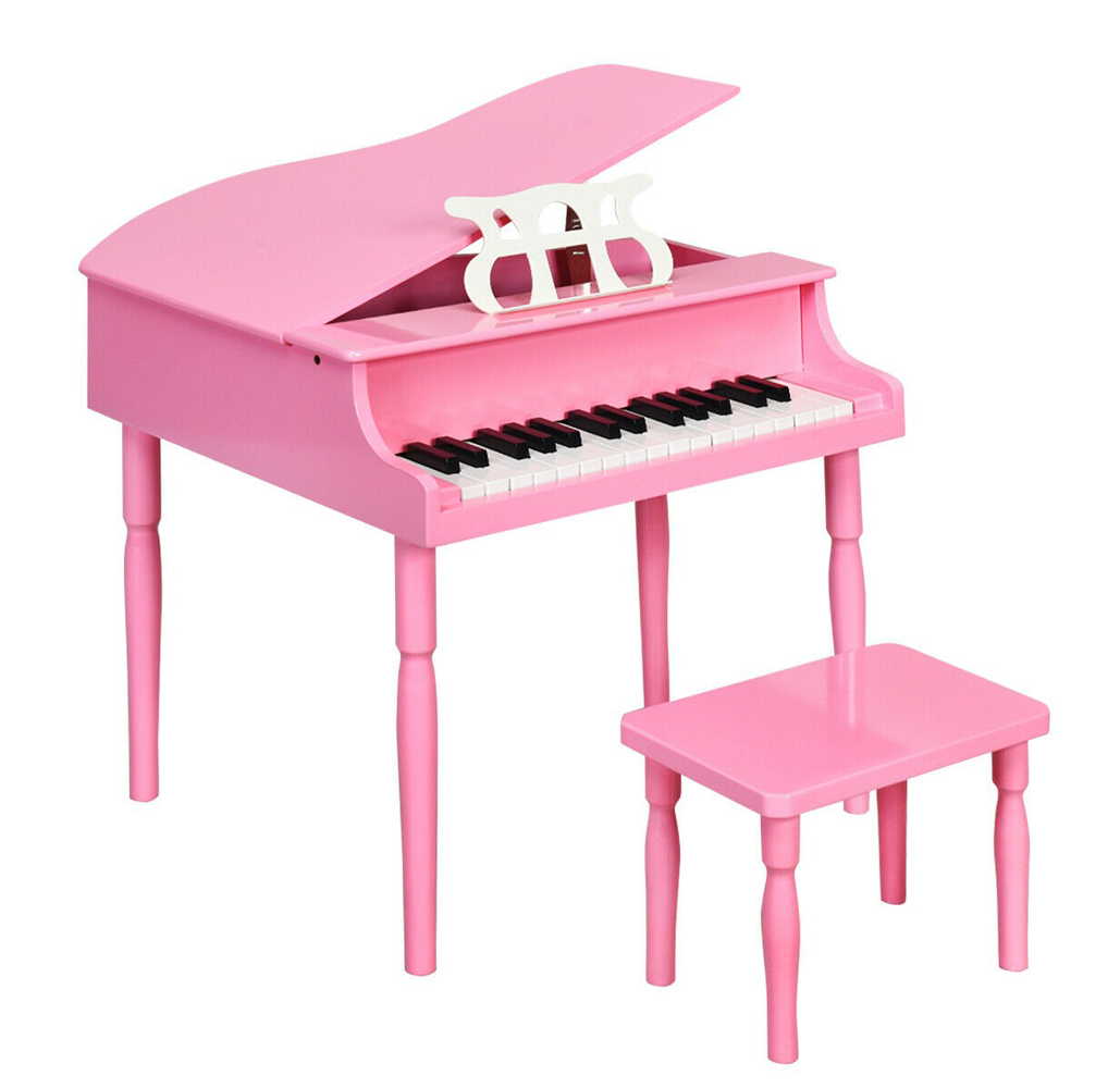 Kids' Wooden 30-Key Classic Baby Grand Piano - Pink