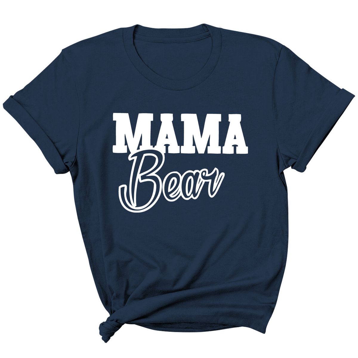 Women's 'Mama Bear' Graphic T-Shirt - MAMA Bear Script - Navy / S-image-SKU9740583