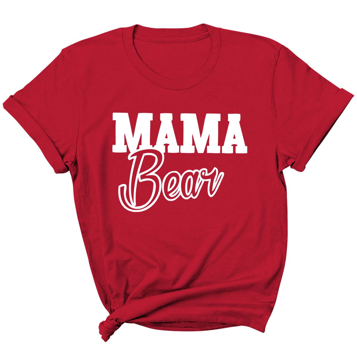 Women's 'Mama Bear' Graphic T-Shirt - MAMA Bear Script - Red / 2XL-image-SKU9740592