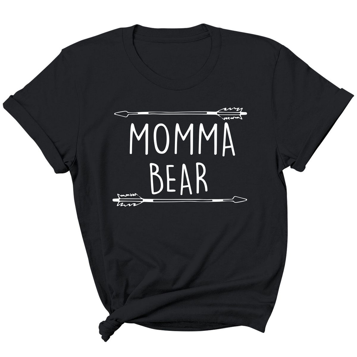 Women's 'Mama Bear' Graphic T-Shirt - Momma Bear Arrow - Black / L