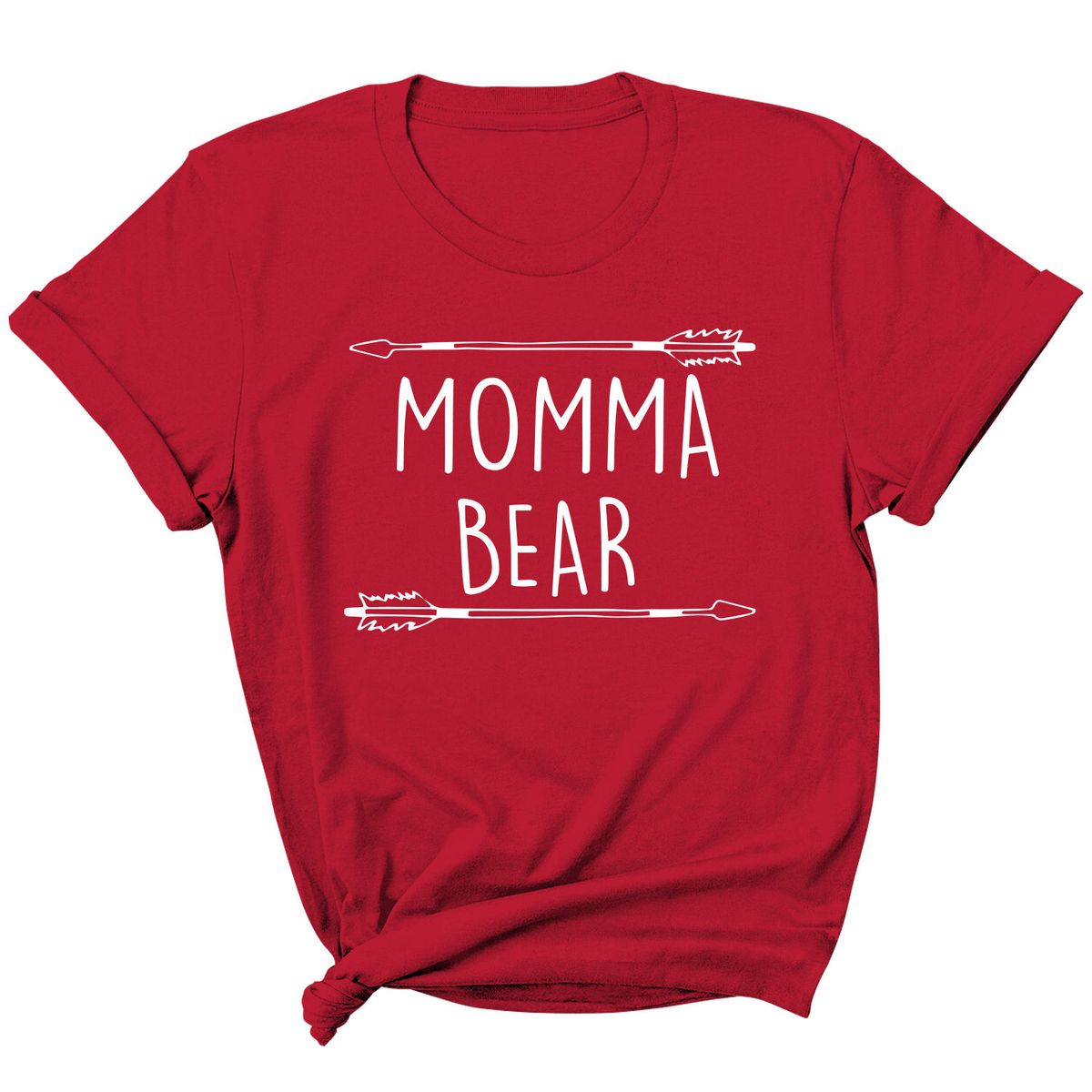 Women's 'Mama Bear' Graphic T-Shirt - Momma Bear Arrow - Red / L