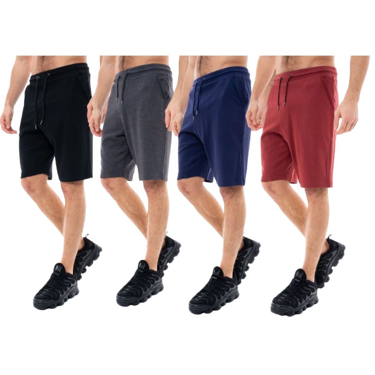 Men's French Terry Shorts with Pockets (4-Pack) - Medium