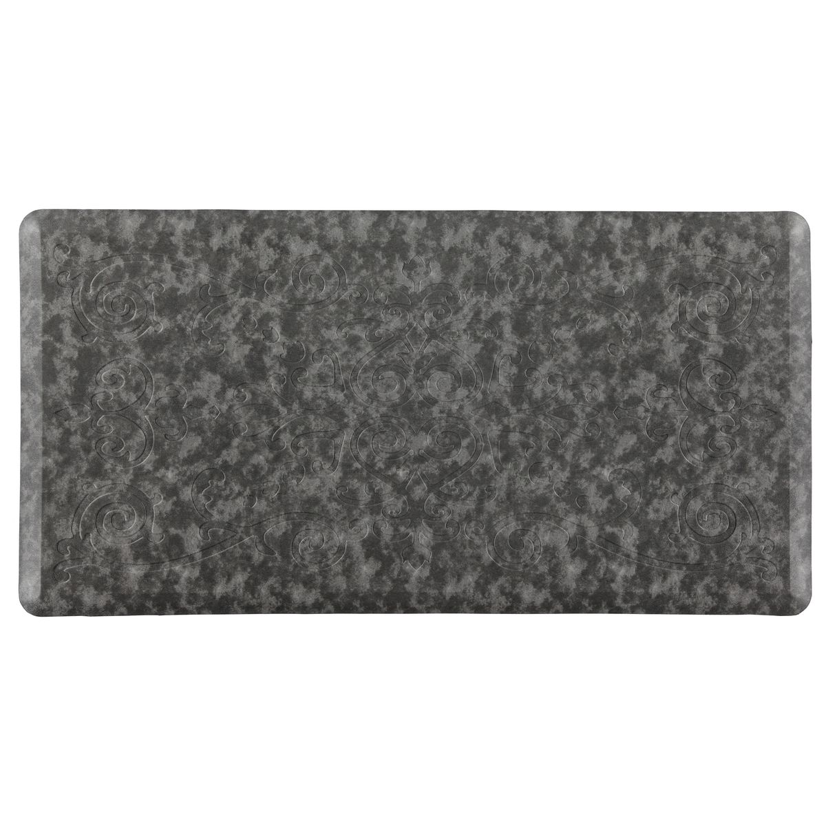 Medallion Embossed Oil & Stain-Resistant Anti-Fatigue Mat (3 Sizes) - 20" X 39" Charcoal Gray