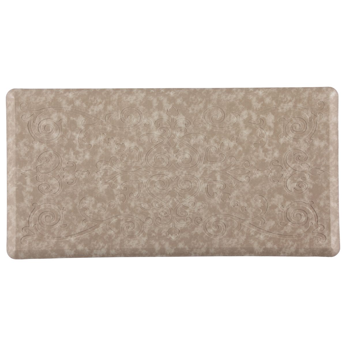 Medallion Embossed Oil & Stain-Resistant Anti-Fatigue Mat (3 Sizes) - 20" X 39" Beige