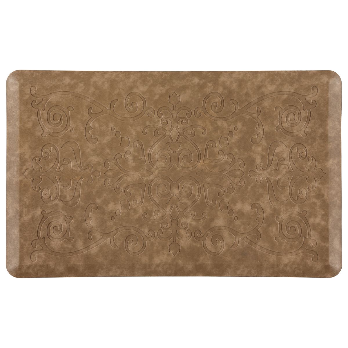 Medallion Embossed Oil & Stain-Resistant Anti-Fatigue Mat (3 Sizes) - 20" X 39" Taupe