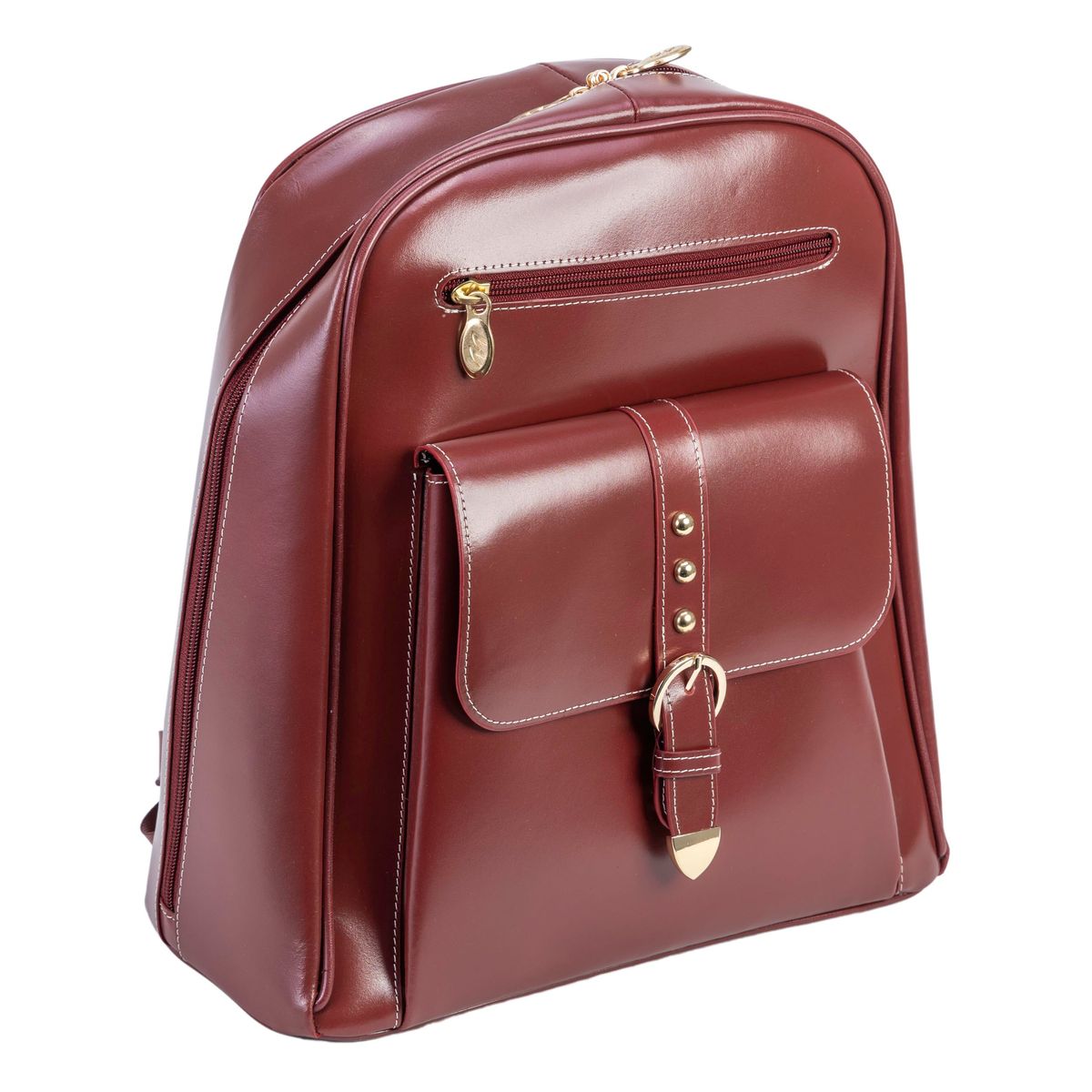McKleinUSA 11"" Leather Business Laptop Tablet Backpack - Red