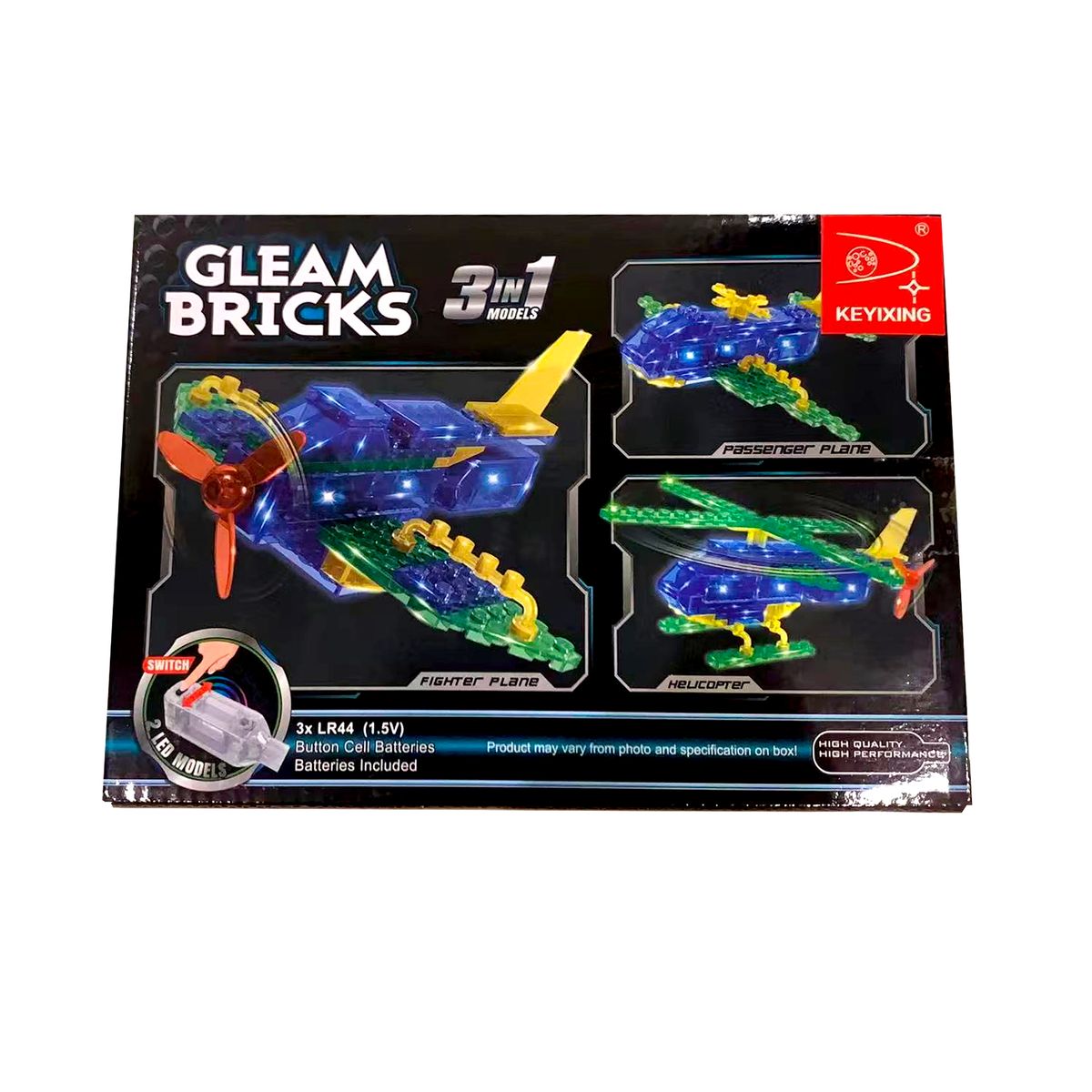 Photos - Construction Toy Private Label Gleam Brick 3-in-1 Model Toy - 55 Pieces - Planes FS1180-M1