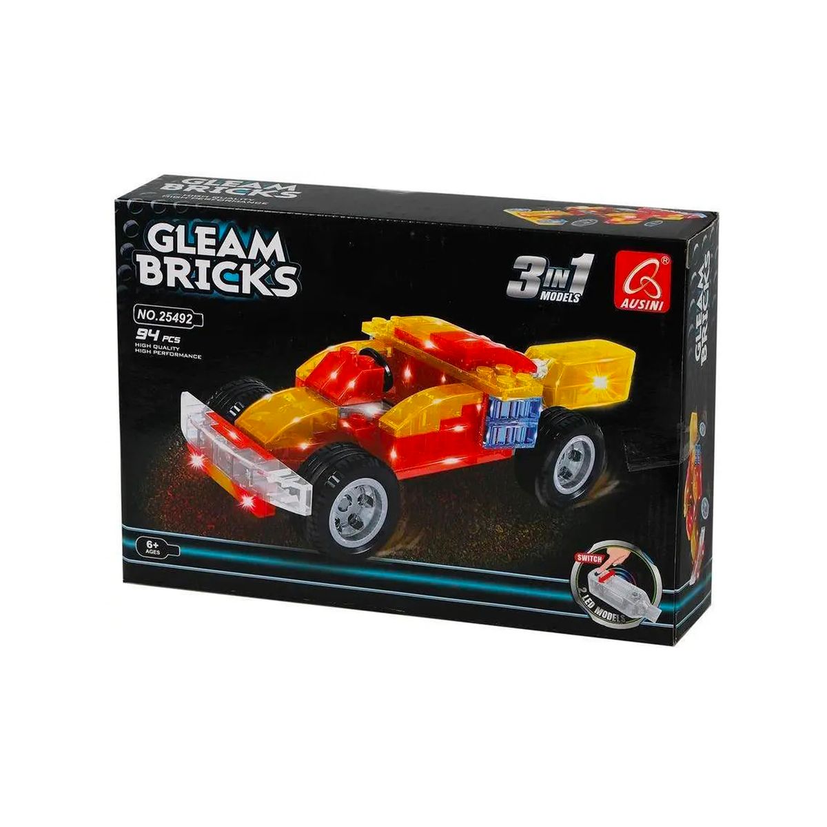 Photos - Construction Toy Private Label Gleam Brick 3-in-1 Model Toy - 94 Pieces - Car FS1180-M2