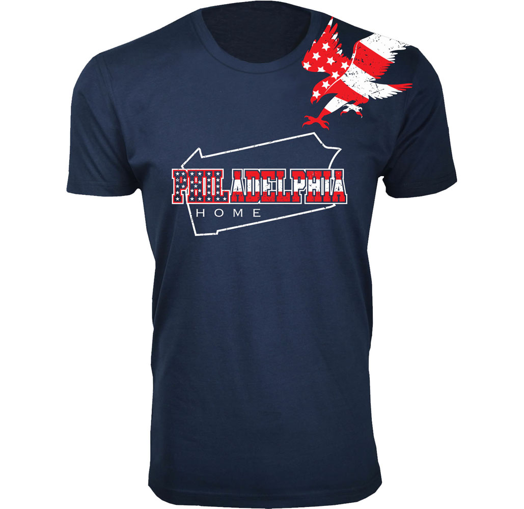 Men's Home State and City T-Shirts - Philadelphia - Navy / S
