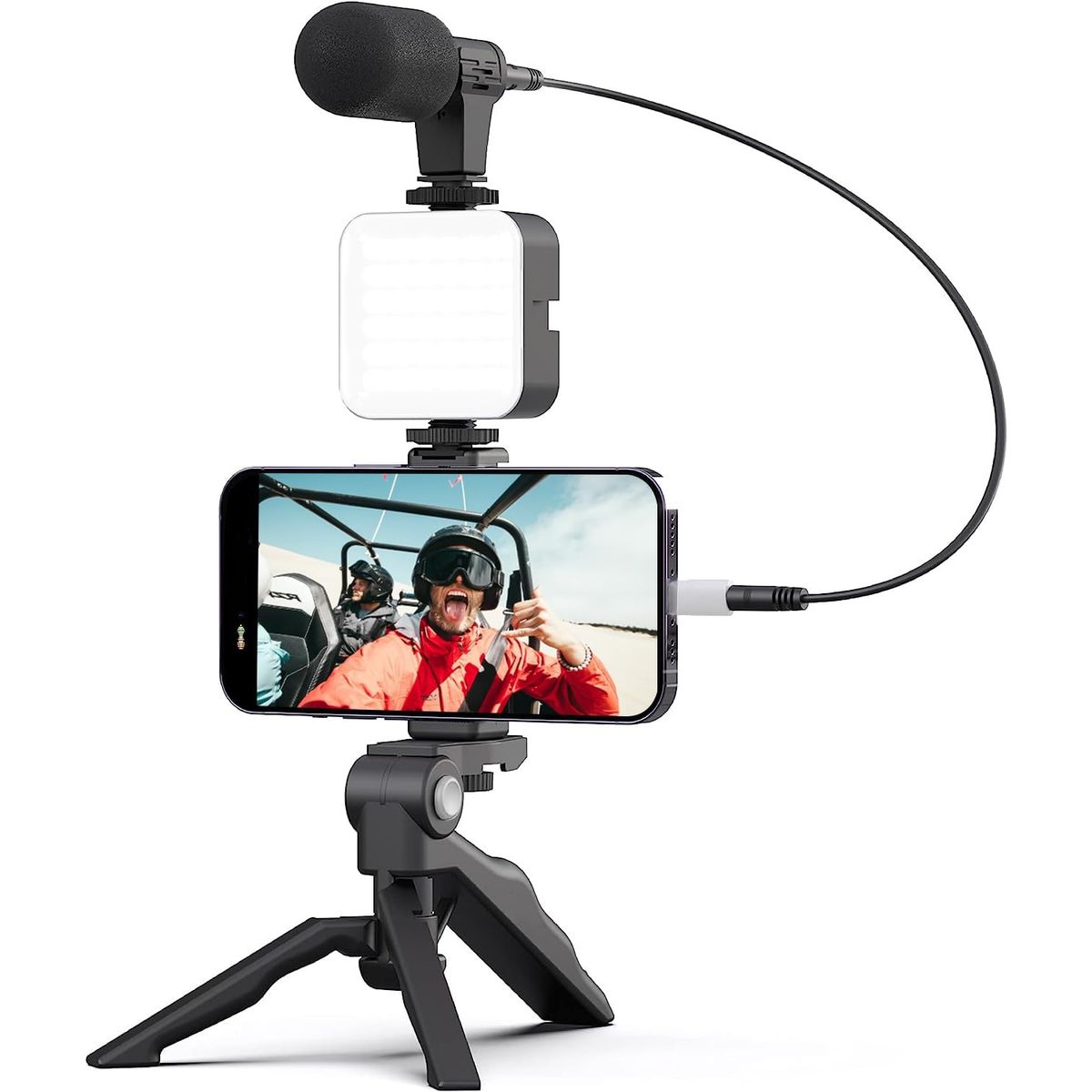 Beginner Vlogging Kit - Pistol Grip Tripod + LED Light