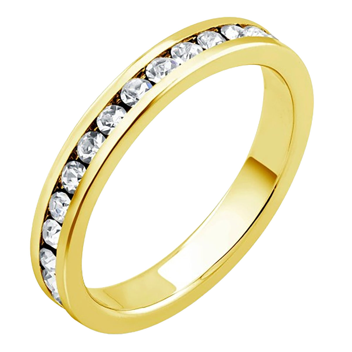 18K GoldPlated Eternity Band Ring  YELLOW SIZE 8