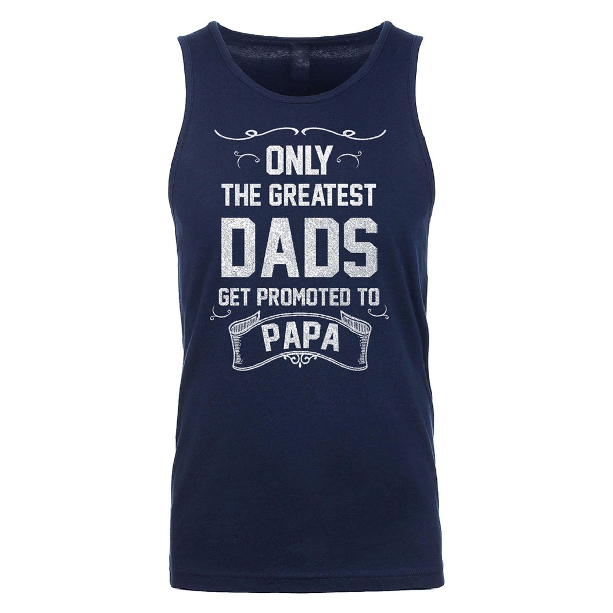 Men's Best Dad Father's Day Tank Top - Men's Greatest Five Star Father's Day Tank Top - Only The Greatest DADS Get Promoted to Papa - Navy / L
