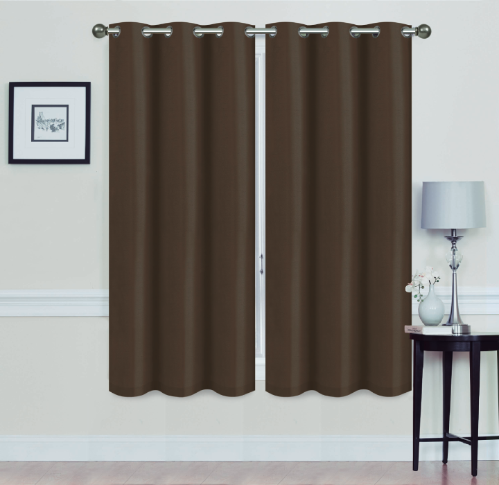 Madonna Blackout Grommet Curtain Panels (Set of 2) - 63"" COFFEE