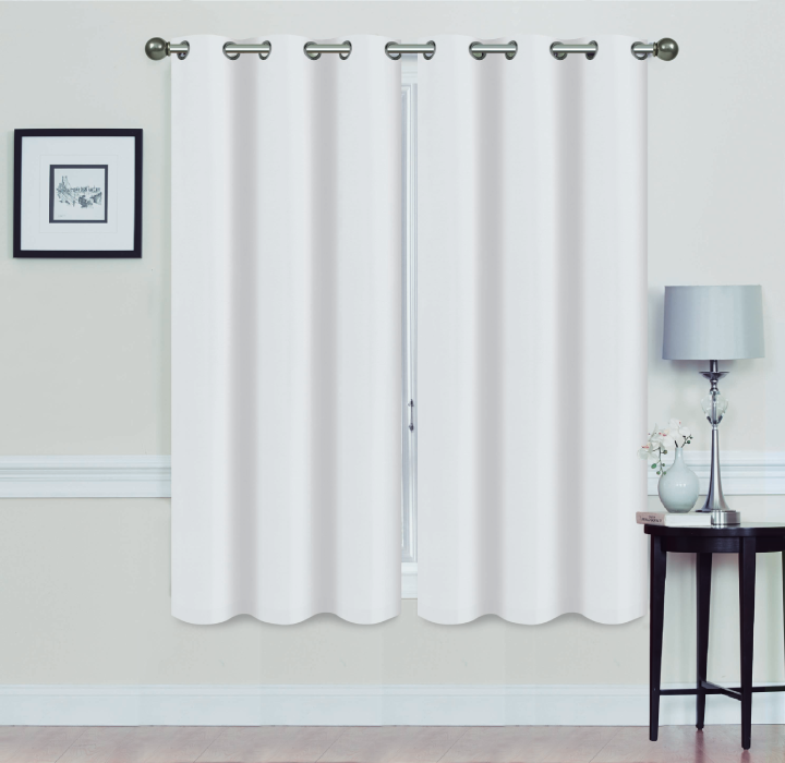 Madonna Blackout Grommet Curtain Panels (Set of 2) - 63"" WHITE