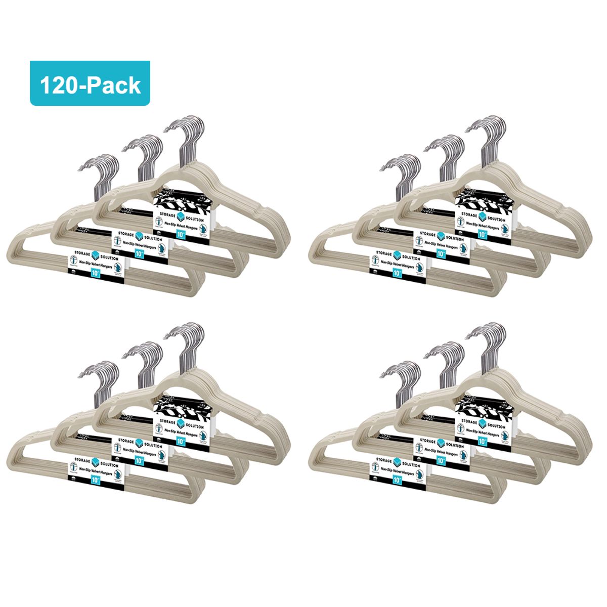 Velvet Hangers (Set of 120) - Ivory