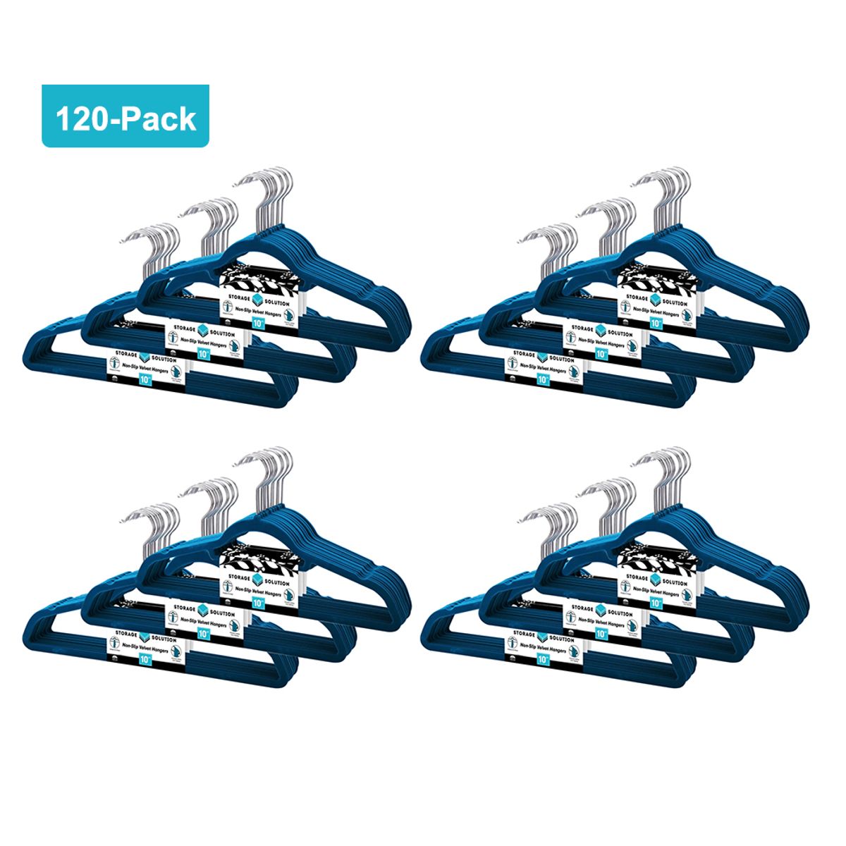 Velvet Hangers (Set of 120) - Navy Blue