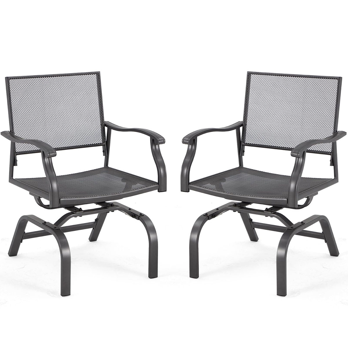 Outdoor Rocking or Swivel Patio Dining Chairs (Set of 2) - 16202GY-UG01