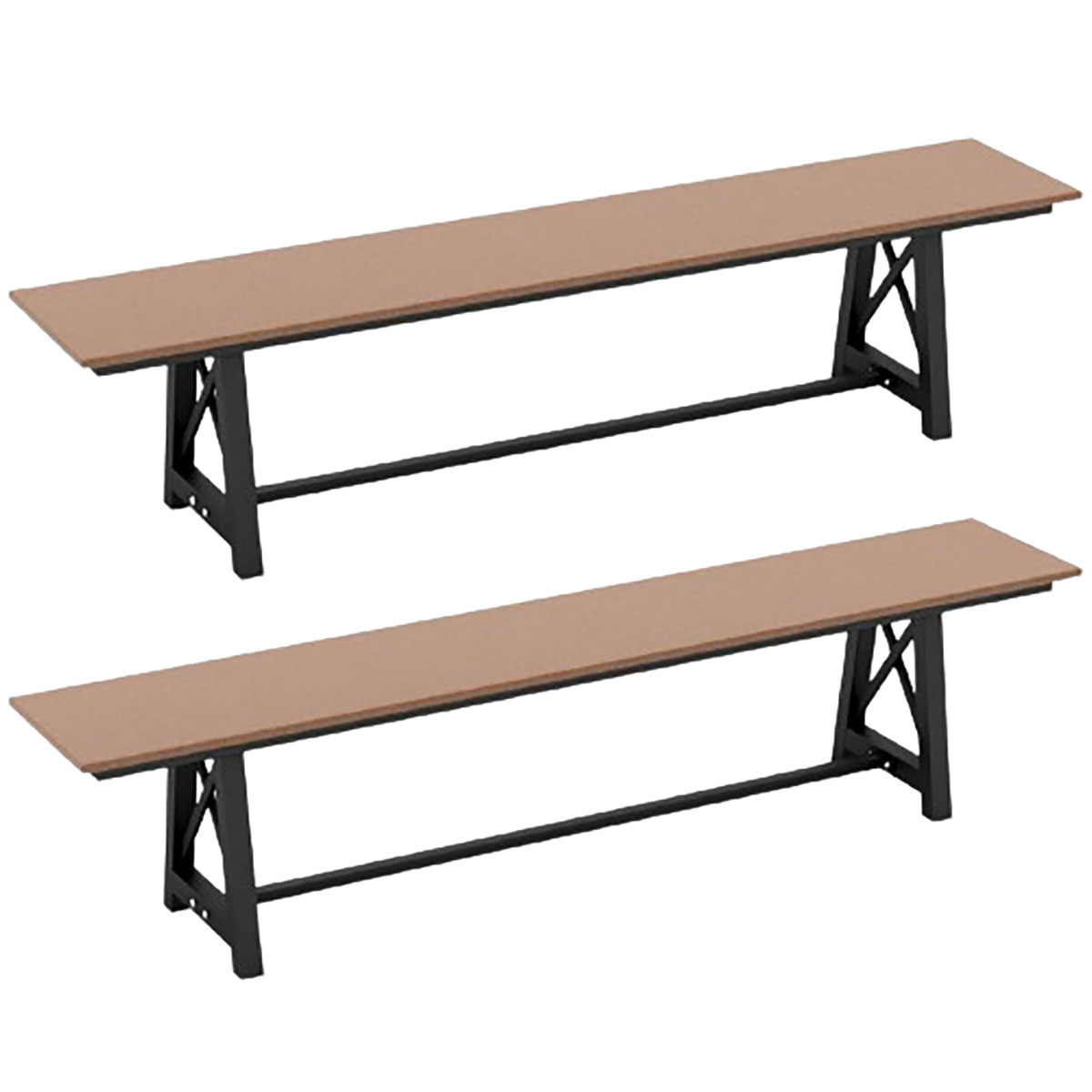 3-4 Person Outdoor HDPE Bench with Metal Frame (1 or 2-Pack) - Costway 2 PCS Patio 72 " Extra
