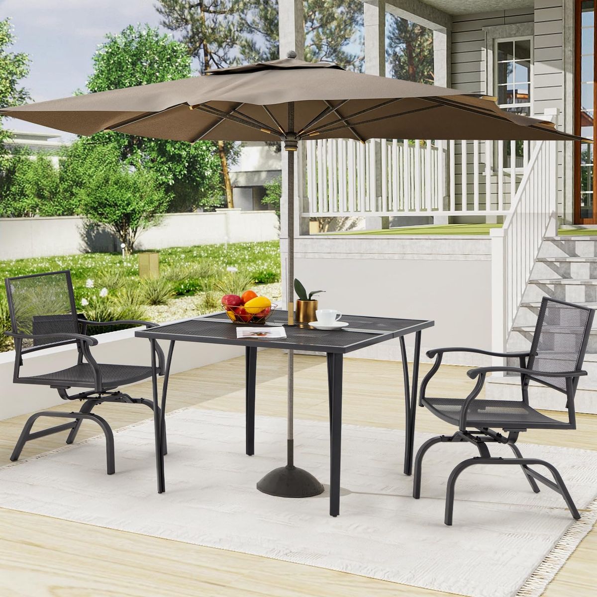 3-Piece Swivel or Rocking Patio Dining Set - 16200GR+16202GY-UG01