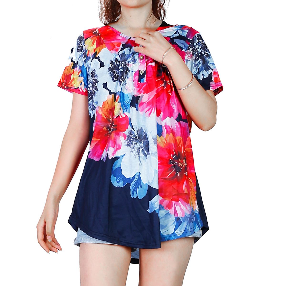Women's Tie-Dye Floral Shirt - NPolar Womens Tie-Die Floral Shirt M R