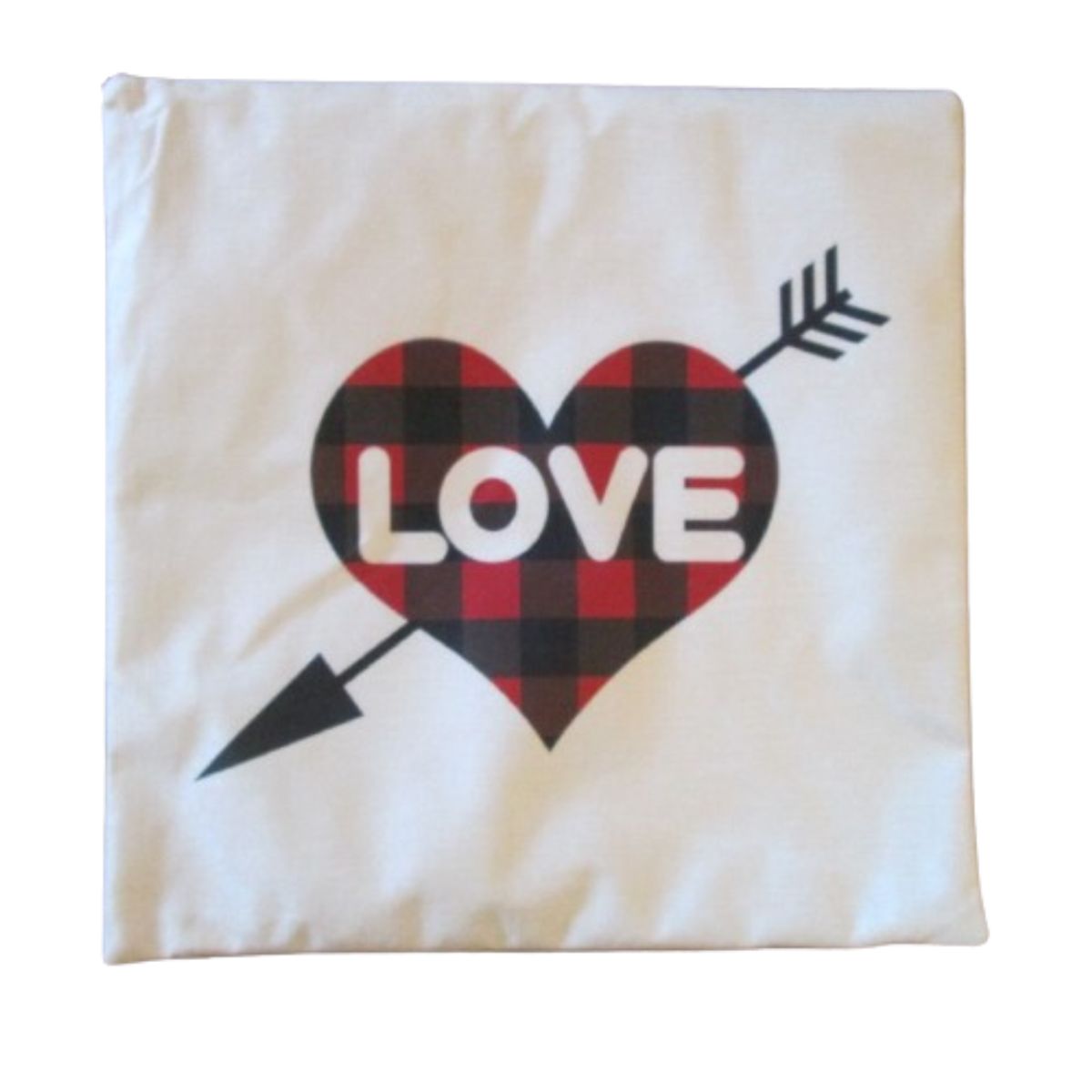 Love Buffalo Plaid Pillow Covers - Heart & Arrow