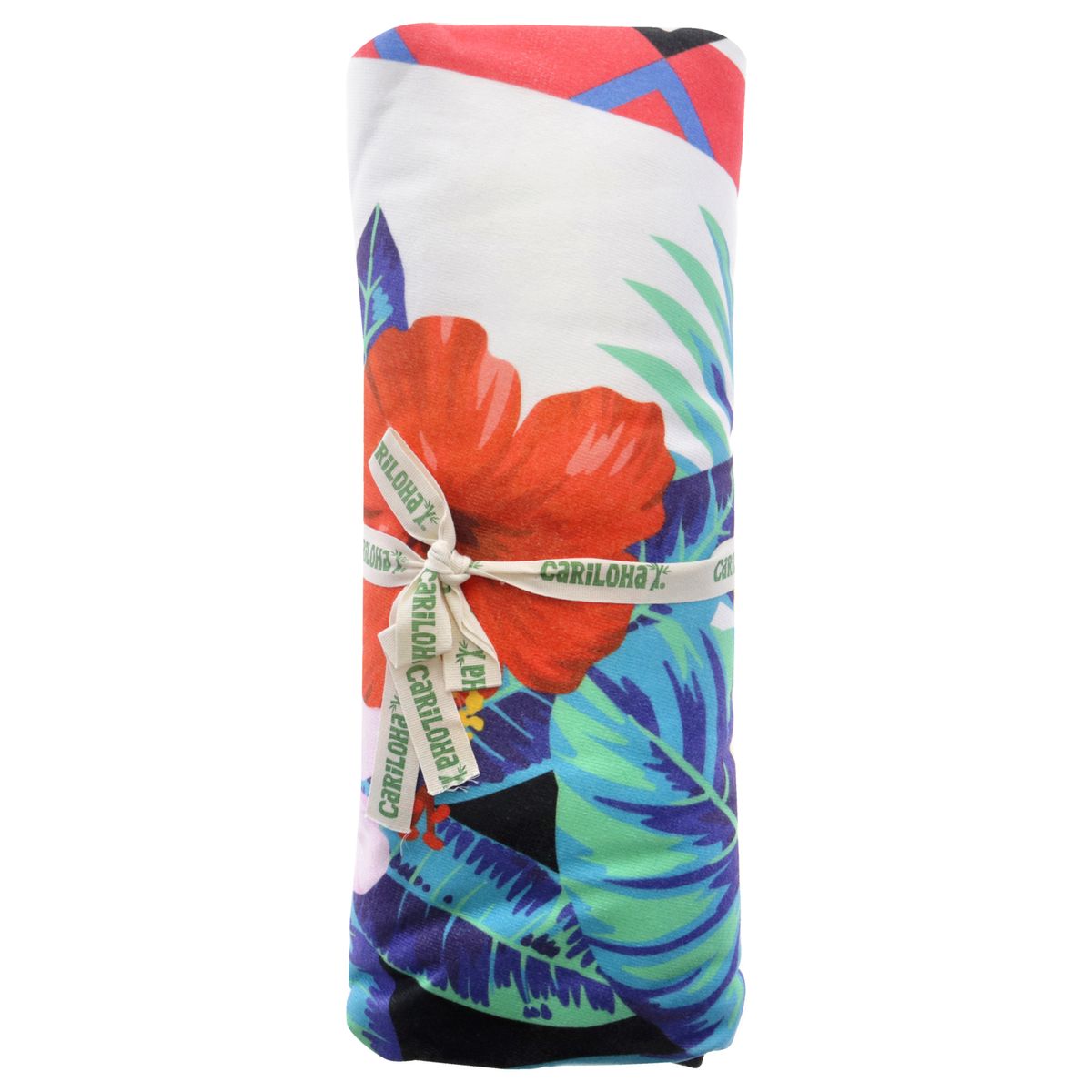 Photos - Towel Cariloha Cariloha® Round Bamboo Beach - Round Bamboo Beach Towel - Floral Stripe by Cariloha for Unisex - 1 Pc Towel