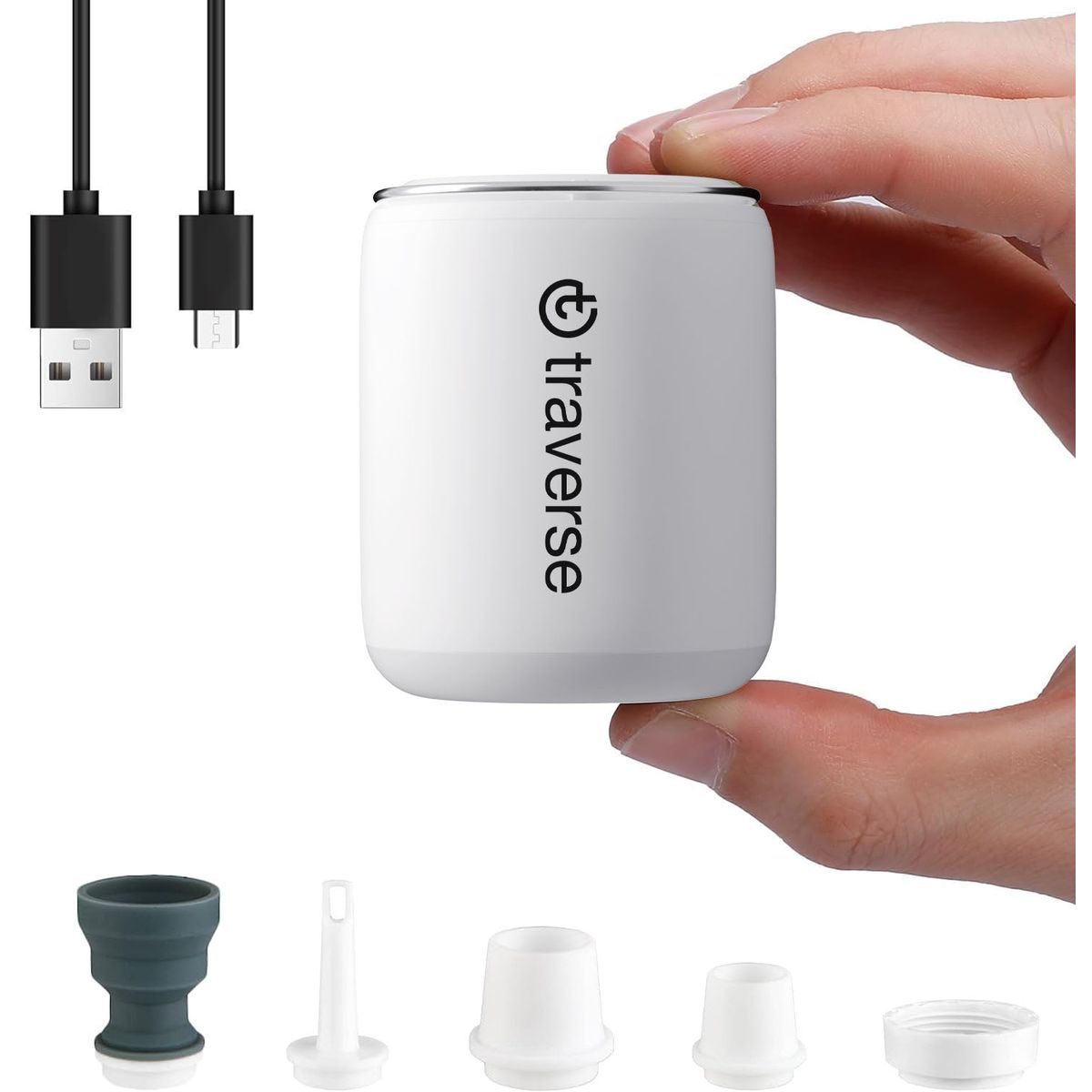 Traverse™ Portable Nano Air Pump with Built-in Lantern - White