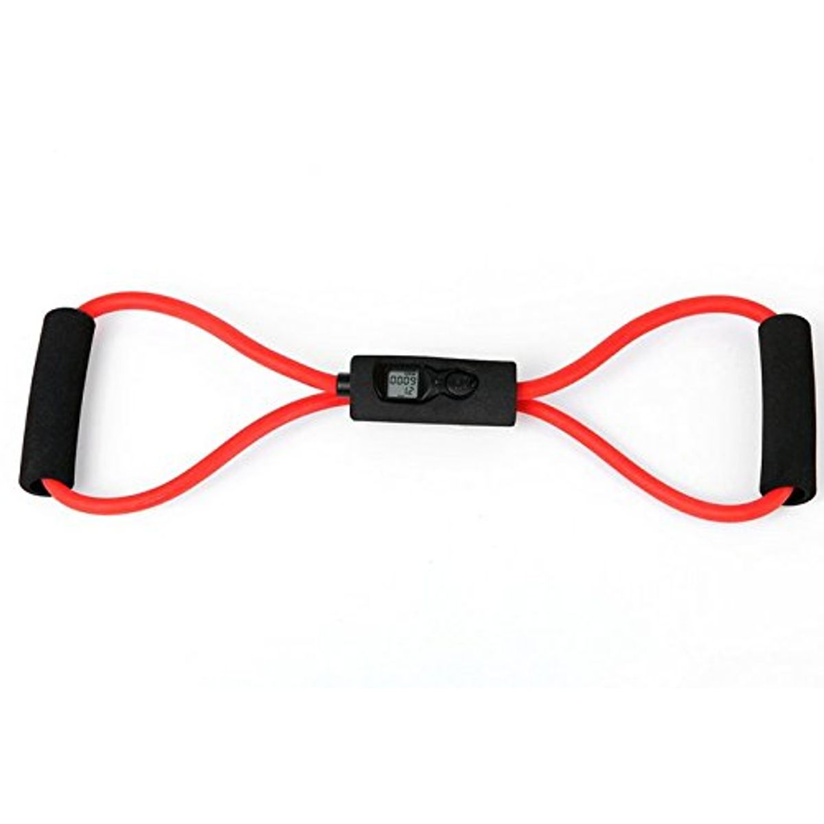 Figure-8 Resistance Band with LCD Screen for Calorie & Rep Counting - Red Resistance band