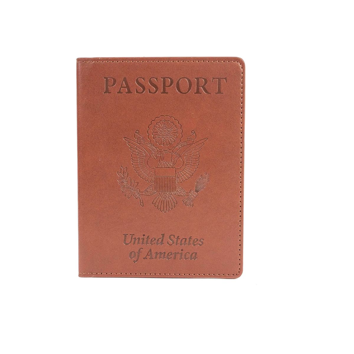 Passport Holder with CDC Vaccination Card Protector  Brown