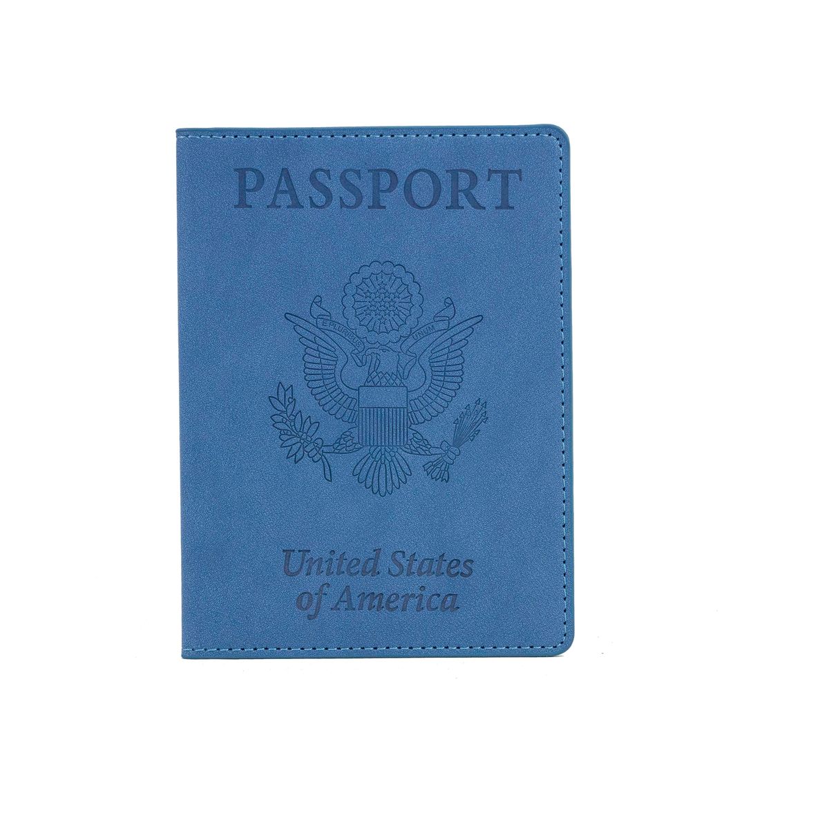 Passport Holder with CDC Vaccination Card Protector  Light Blue