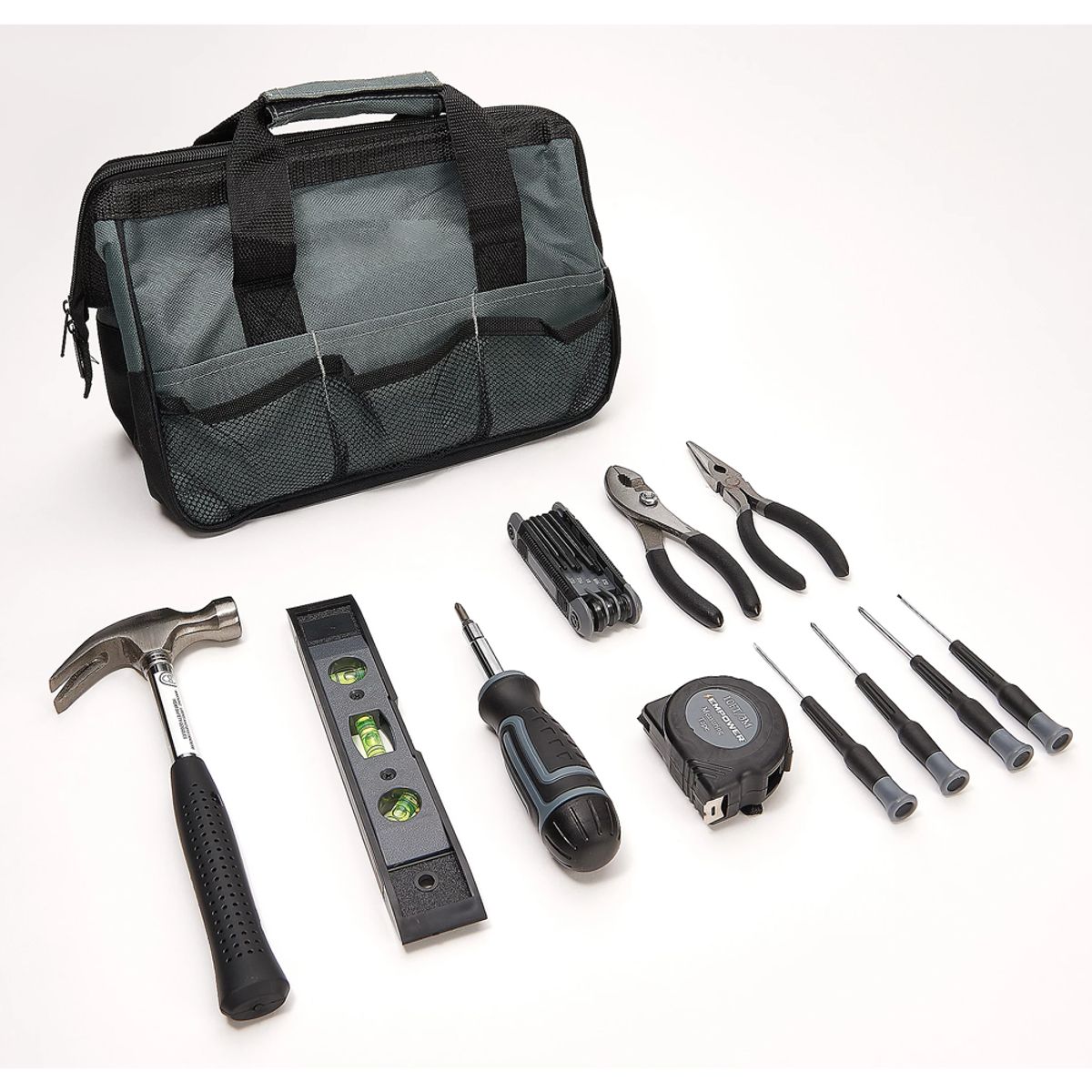 Photos - Tool Kit Power Source Power Source 21-Piece Tool Set with Storage Bag - Power Source 21-piece Tool Set - Gray EM-V39781-GRPH