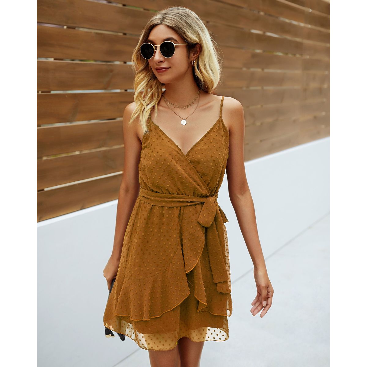 Women's Ditsy Delight Dress - KHAKI / S