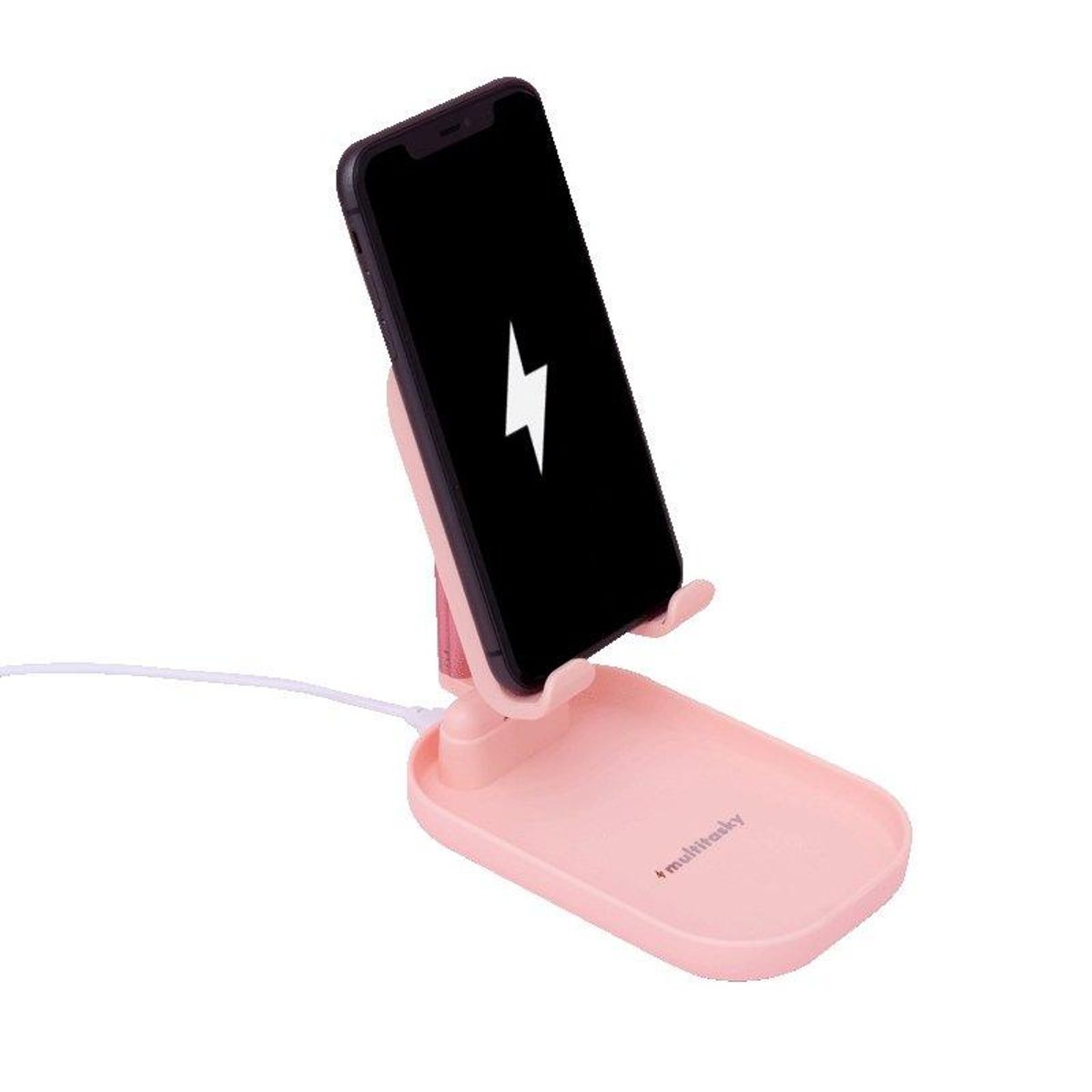 Deluxe Phone Holder with Charging Pad - Pink