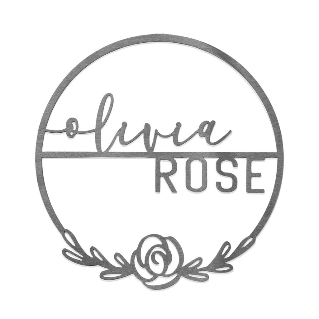 Personalized Mountain or Rose Detail Bedroom Wall Decor  15 Rose Raw