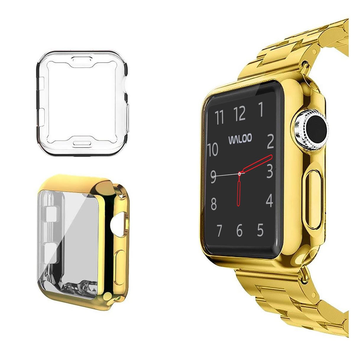 Waloo® Electroplated Cases for Apple Watch (2-Pack) - 40mm / Clear & Gold