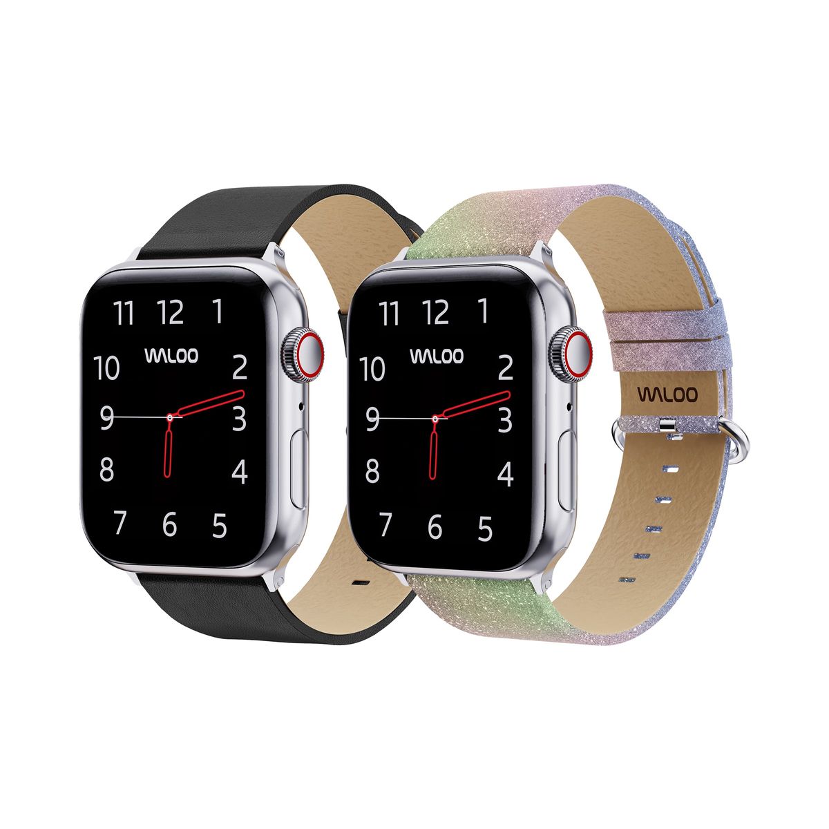 Photos - Watch Strap Waloo Products Waloo® Leather Grain & Shiny Brilliance Bands for Apple Wat