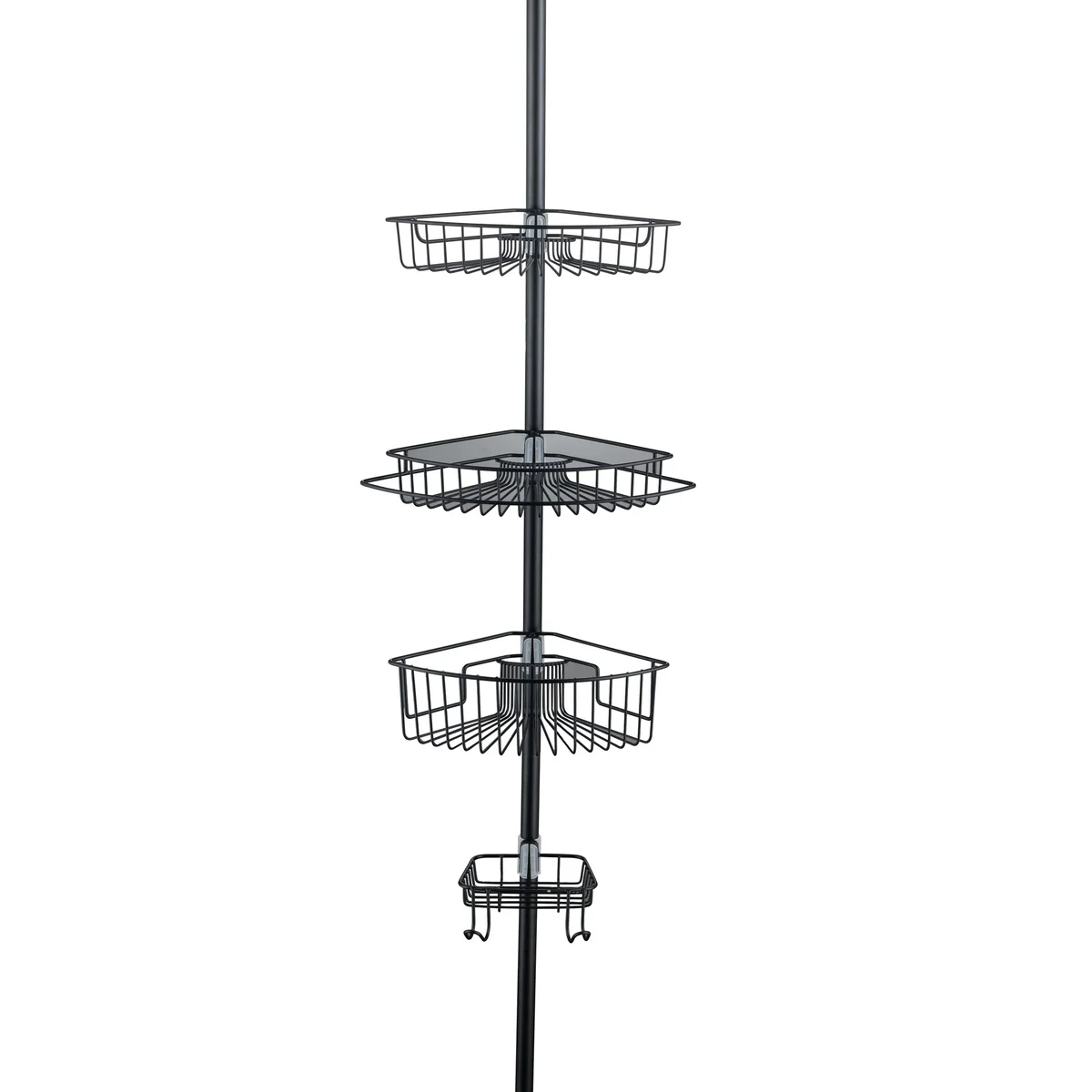 4-Tier Corner Rustproof Shower Caddy - Black