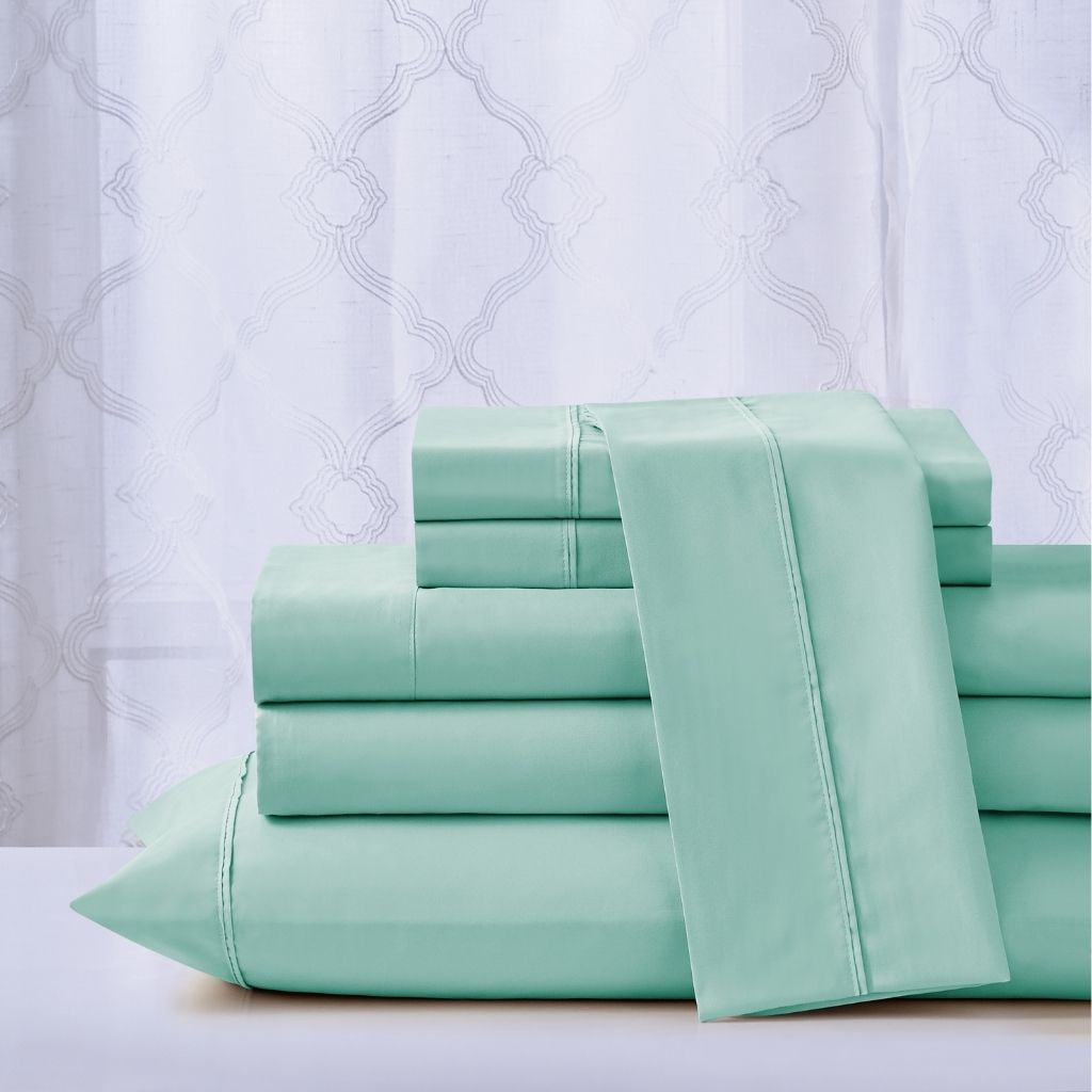 6-Piece CoolMax Ultra-Soft Sheet Set by Kathy Ireland® - Full - Seafoam