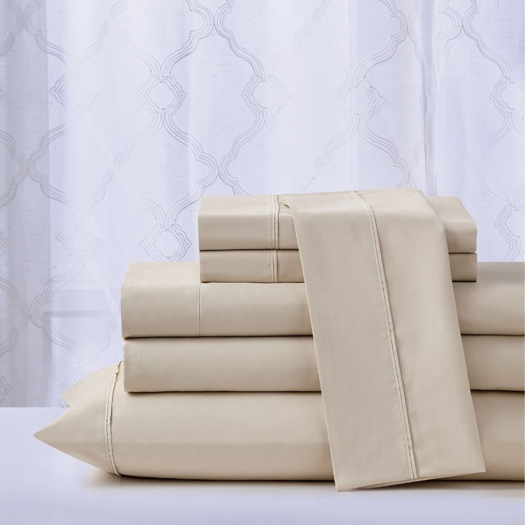 6-Piece CoolMax Ultra-Soft Sheet Set by Kathy Ireland® - King - Sand