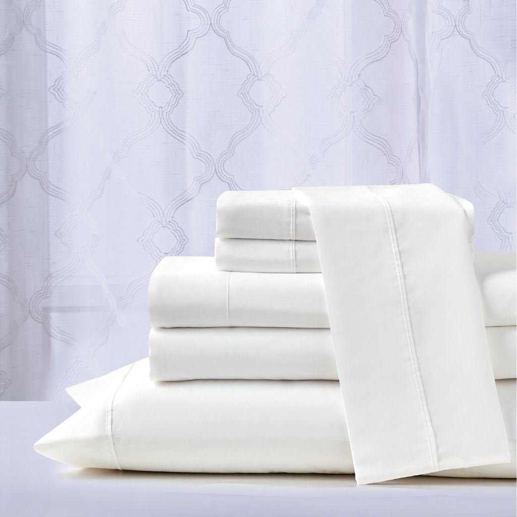 6-Piece CoolMax Ultra-Soft Sheet Set by Kathy Ireland&reg; - King - White